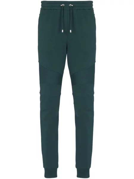 Žebrované kalhoty Balmain zelené