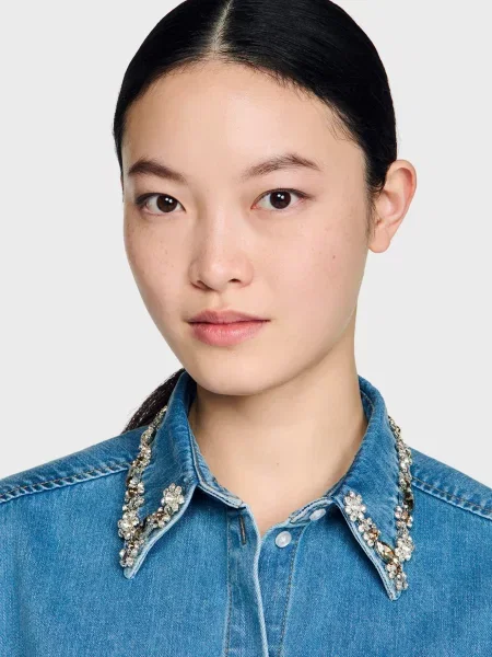 Рубашка Sandro голубая