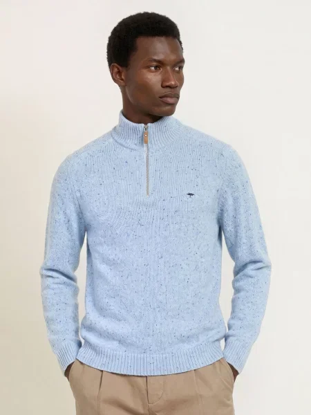 Fynch-Hatton Sweter Typu Troyer blau