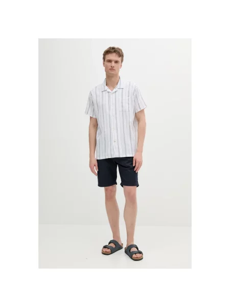 Barbour koszula Garnock Stripe S/S Regular Fit Shirt relaxed z kołnierzykiem klasycznym biały