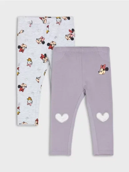 Sinsay legíny s potiskem 2 pack Mickey Mouse fialová