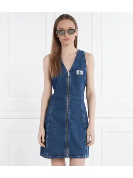 Calvin Klein Jeans farmerruha mini egyenes kék