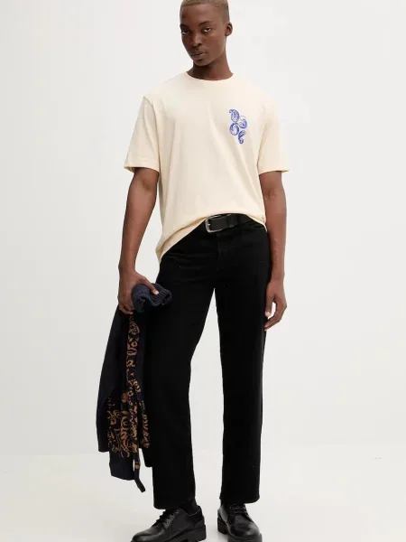 Футболка Desigual с принтом с узором пейсли бежевая