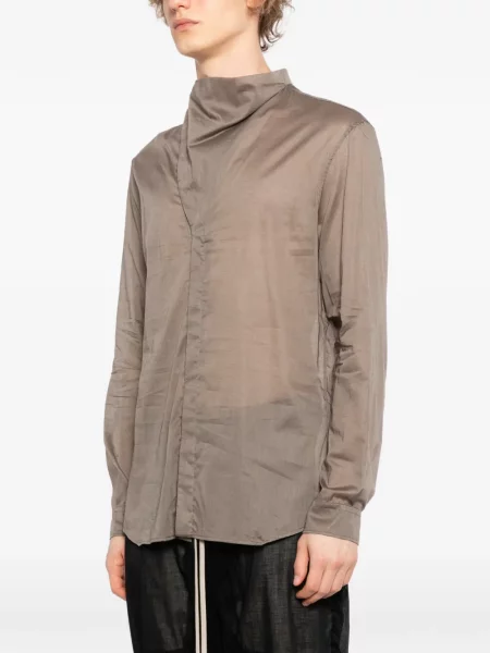 Cămașă Rick Owens cu guler înalt gri