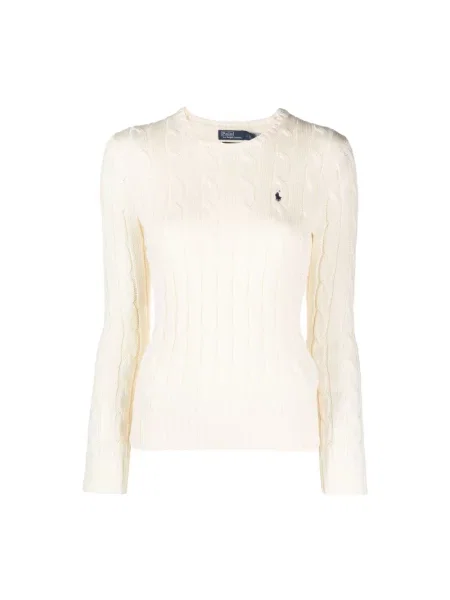 Polo Ralph Lauren Sweter Kobiety jednolity L beżowy