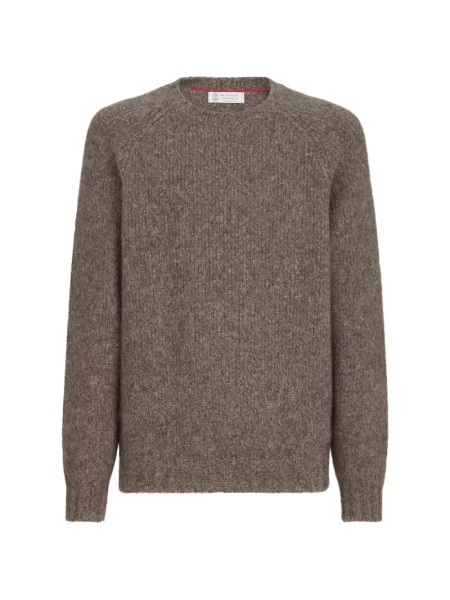 Pulover Brunello Cucinelli de mătase maro
