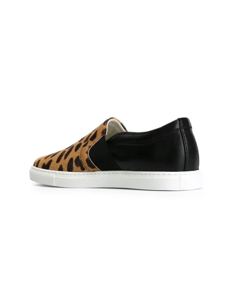 Sneakerși Lanvin cu imagine cu model leopard negru