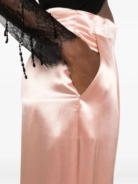 Pantaloni Alberta Ferretti din satin roz