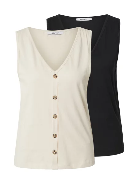 ABOUT YOU Top Jasmin crem negru