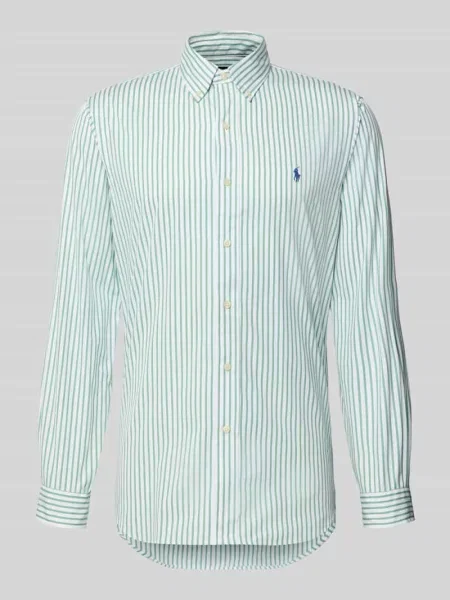 Koszula casualowa o kroju custom fit z kołnierzykiem typu button down Polo Ralph Lauren zielona