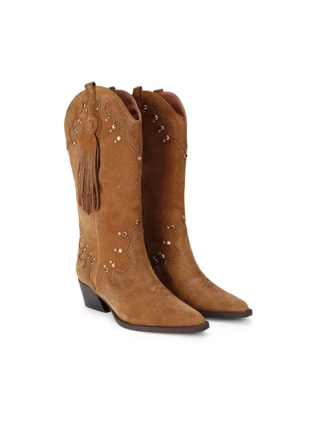 Botki Kurt Geiger zamszowe brązowe