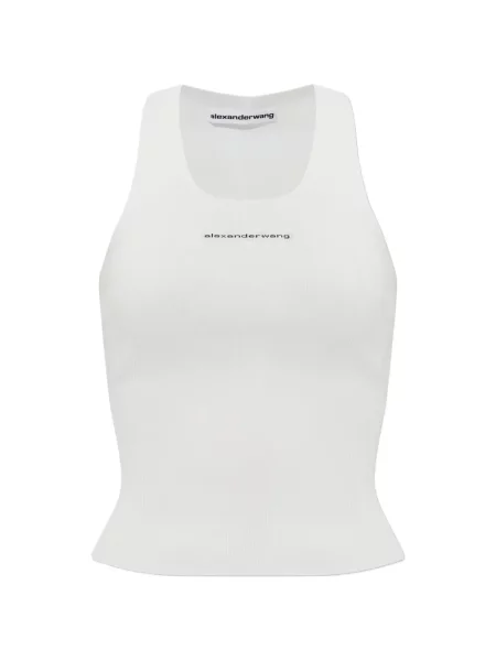 Top Alexander Wang tricotate cu autograf alb
