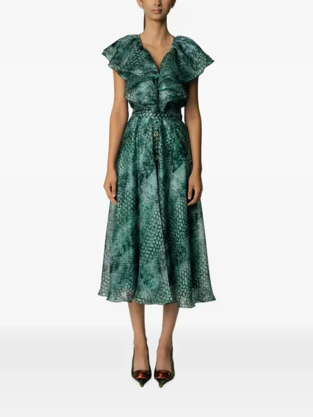 Rochie midi Miau By Clara Rotescu cu imagine verde