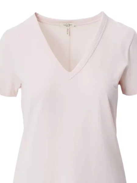 Tricou Rag & Bone cu decolteu în V roz