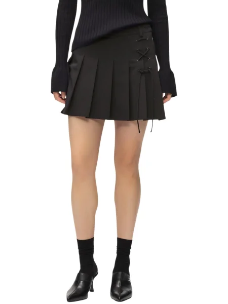 Fustă din denim Karl Lagerfeld Jeans plisată negru