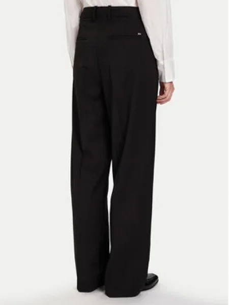 Tommy Hilfiger Szövet nadrág Timeless Straight Fit fekete