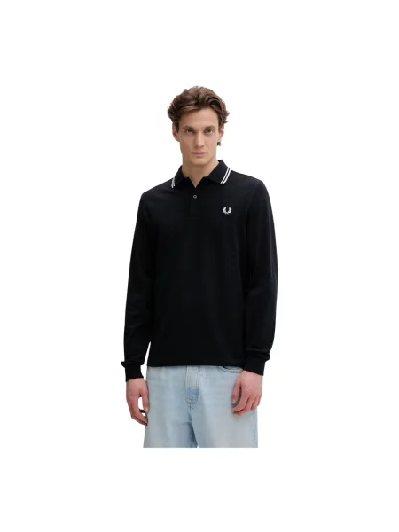 Długa bluzka z długim rękawem Fred Perry czarna