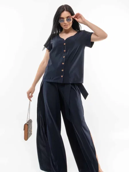 Блуза RiMari темно-синій текстиль синя