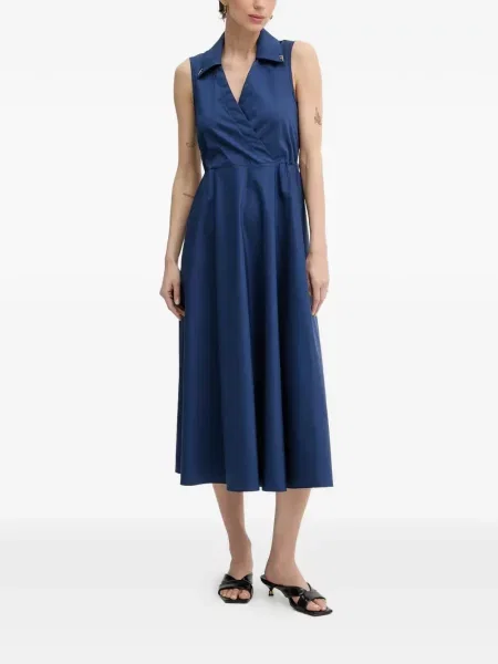 Rochie midi Fracomina fără mâneci cu legături albastru