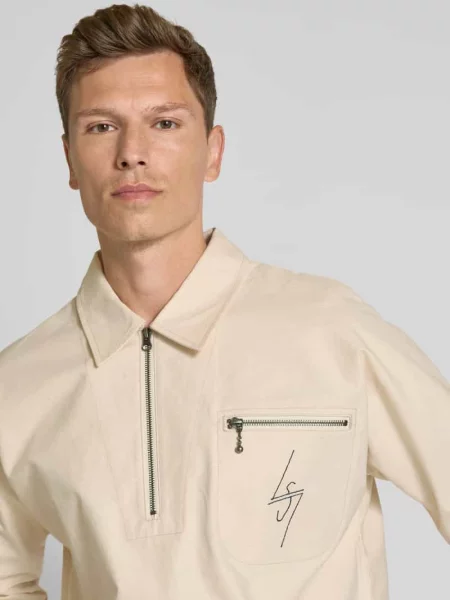 Bluza z krótkim zamkiem błyskawicznym model ‘Specter’ Deus Ex Machina biała