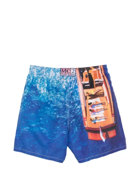 Slip de baie Mc2 Saint Barth cu imagine cu cordon maro