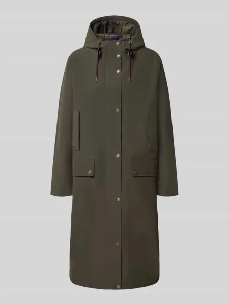 Płaszcz funkcyjny o kroju regular fit z wyhaftowanym logo model MATILDE' Barbour oliwkowy