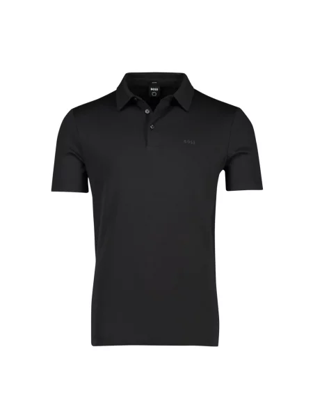 BOSS polo gładki czarny
