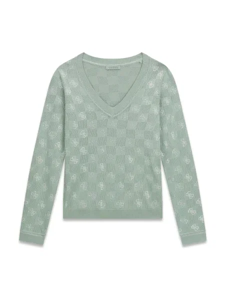 GUESS Pulover ROSIE svijetlozelena / srebro