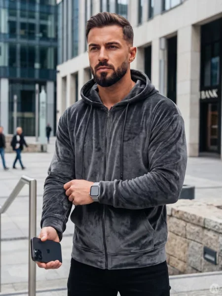 Bluza welurowa Dstreet szara