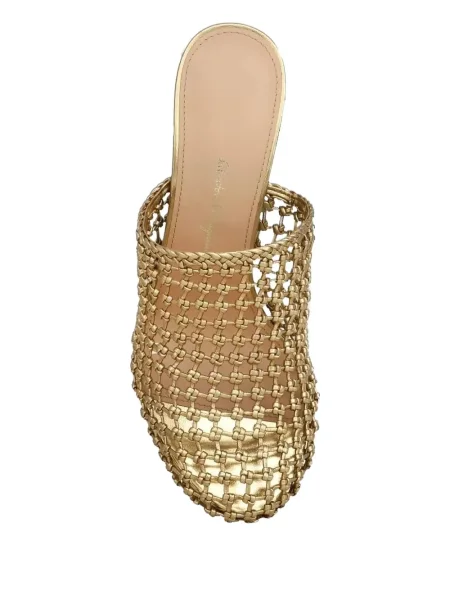 Papuci tip mules Ferragamo auriu