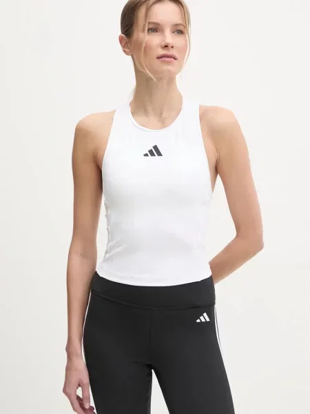 Топ Adidas Performance на райета бяло