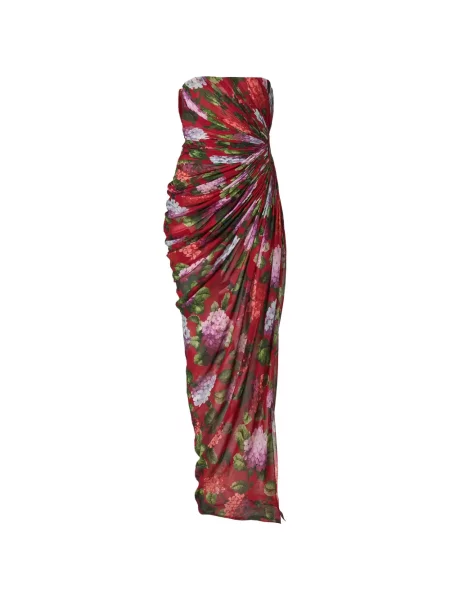 Rochie Carolina Herrera din șifon cu imagine drapată roșu