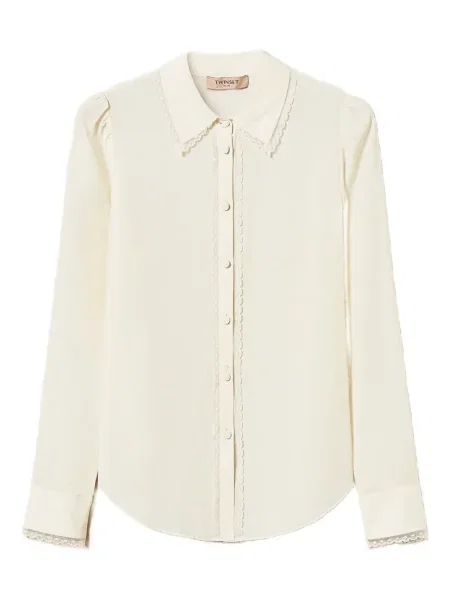 Cămașă Twinset din crep alb