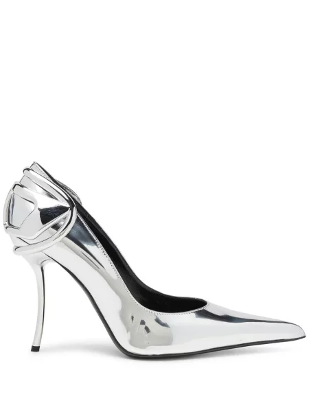 Lodičky Diesel s otevřenou patou stříbrné