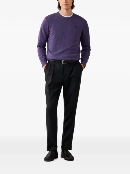Pulover Hackett London cu decolteu rotund violet