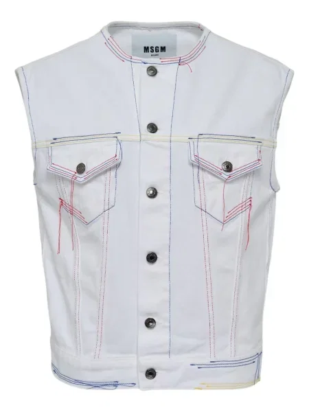 Vestă denim Msgm alb
