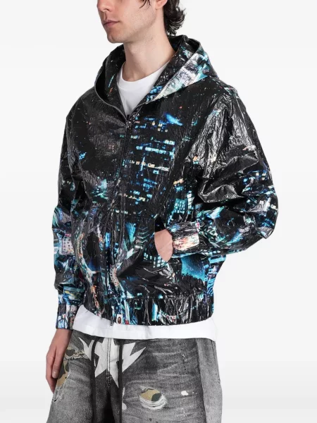 Geacă A Bathing Ape® cu glugă cu imagine negru