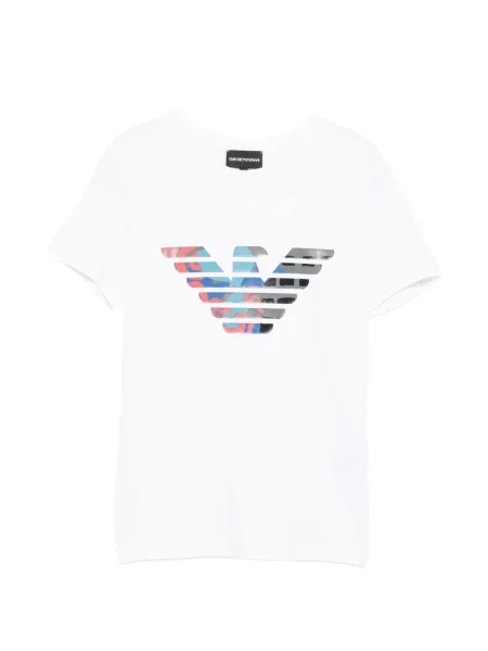 Tricou Emporio Armani cu decolteu în U alb
