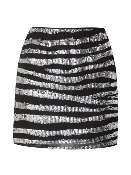 River Island Fustă / argintiu negru