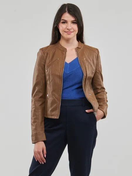 Műbőr átmeneti dzseki Vero Moda barna