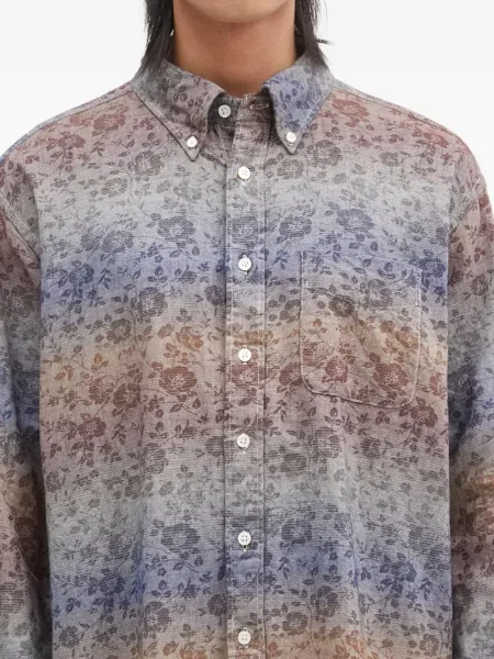 Cămașă Engineered Garments cu model floral albastru
