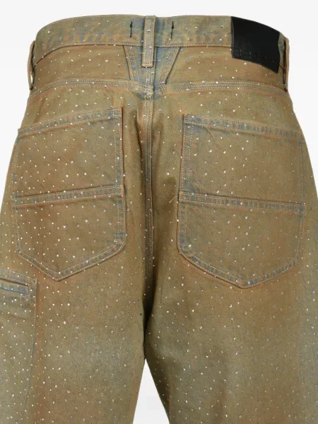 Stras pantaloni scurți din denim Breath maro