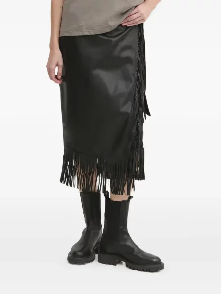 Fustă Never Fully Dressed cu franjuri negru