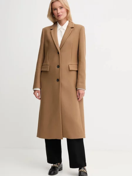 Palton Tommy Hilfiger de lână maro