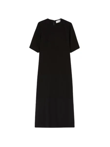 Sukienka koszulowa Sportmax szyfonowa czarna