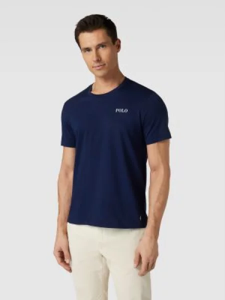 Polo Ralph Lauren t-shirt granatowy z nadrukiem niebieska