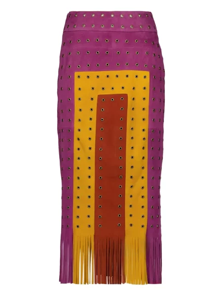 Fustă midi Paula până la genunchi violet