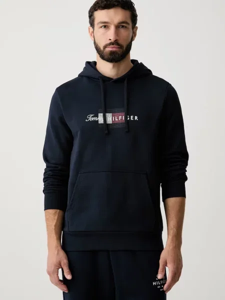 Palton Tommy Hilfiger cu glugă alb