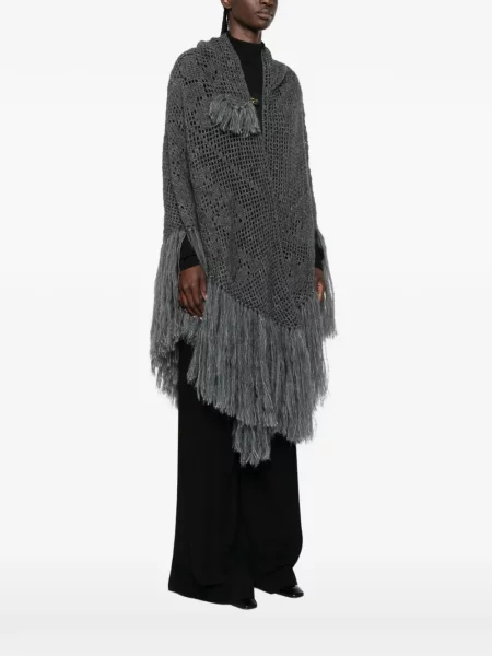 Poncho Chiara Is cu franjuri gri