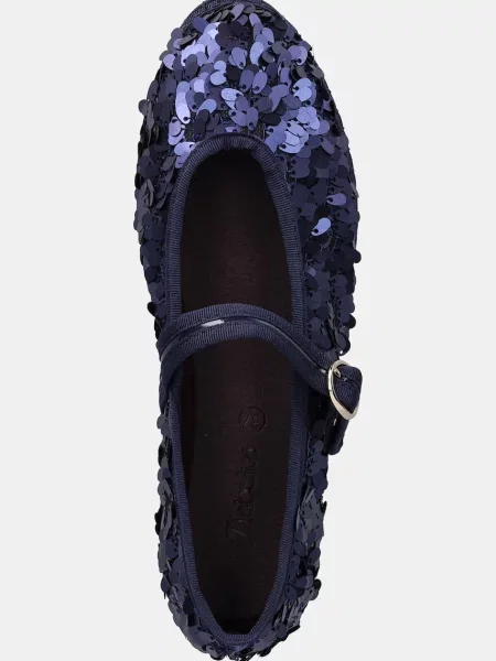 Балетки Flabelus с пайетками синие